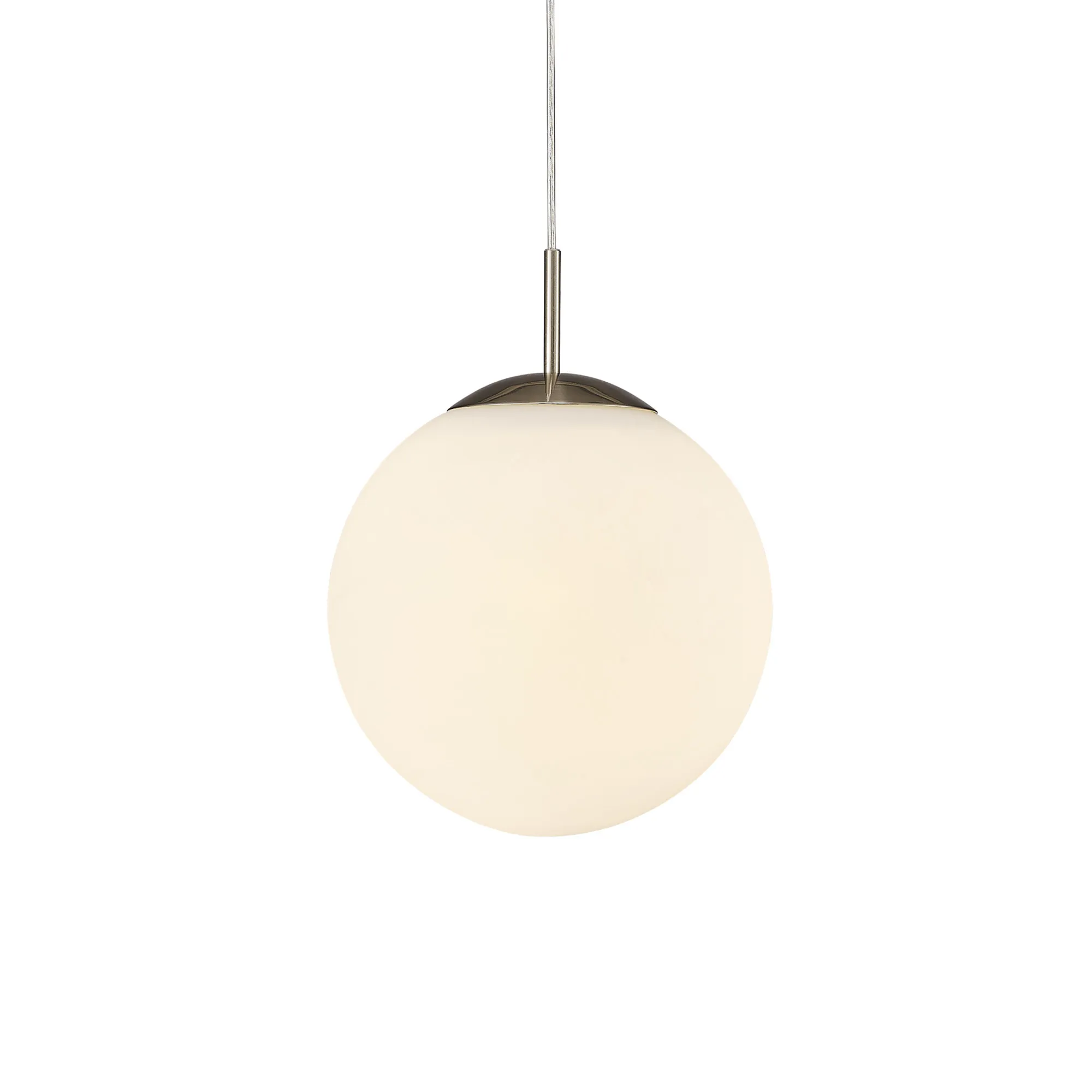 Miranda 25cm Glass Pendant 1 Light Satin Nickel D0122  Deco Miranda